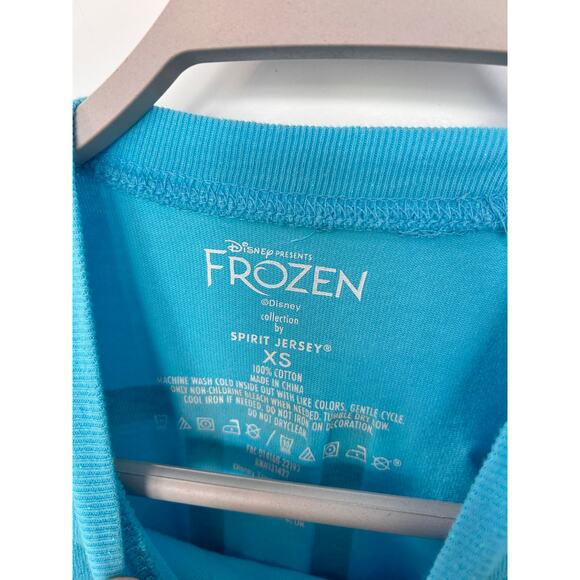 Disney Frozen Broadway Musical Let It Go Spirit Jersey Silver Glitter Blue SZ XS - Picture 7 of 12